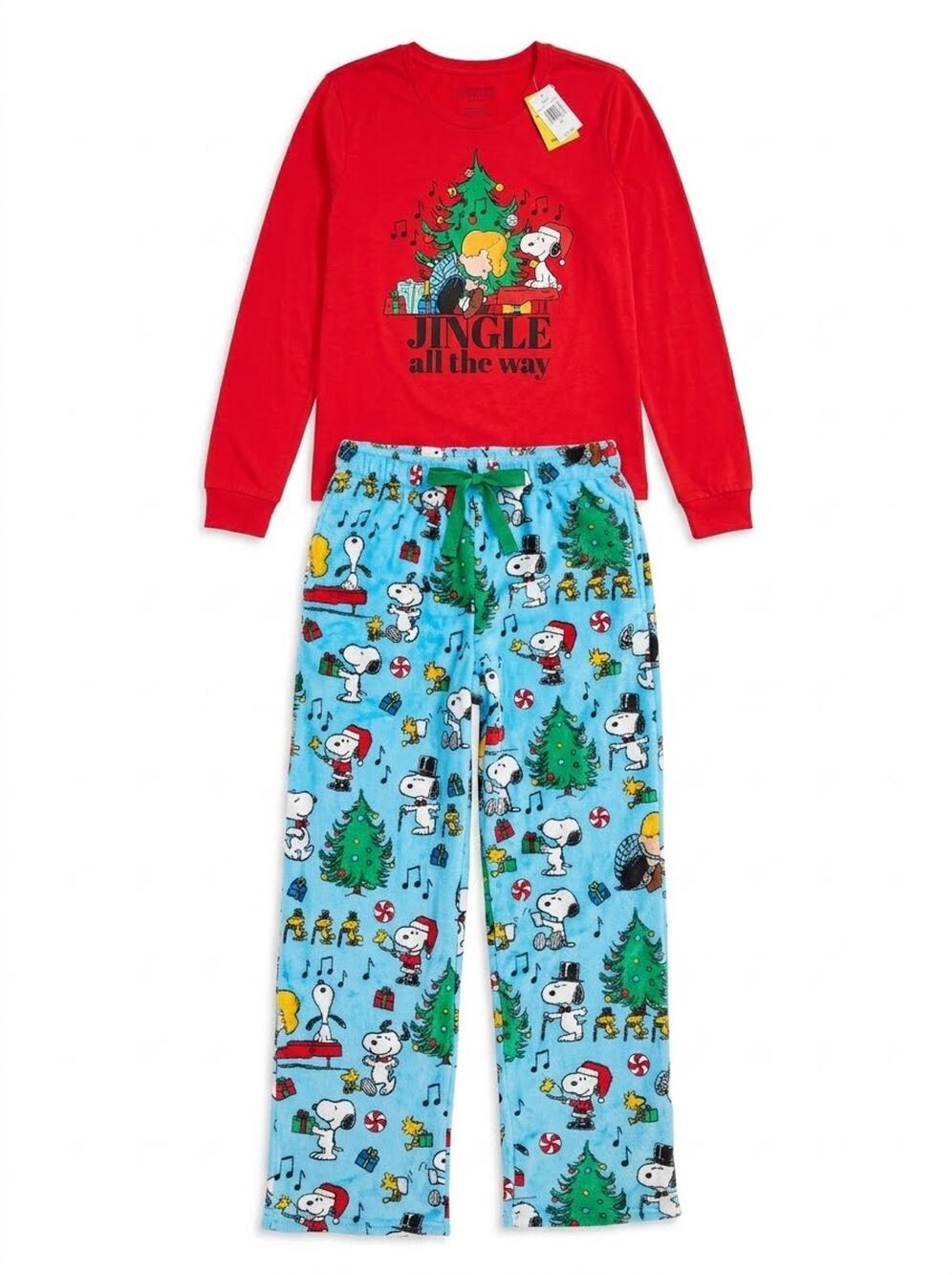 NEW! Size S Peanuts Snoopy Christmas Pajamas 2PC Family Match Lounge Sleep Set